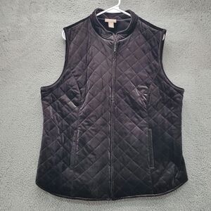 Chicos Vest Womens Size 3 XL Velvet Quilted Full Zip